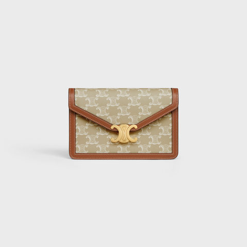 WALLET ON CHAIN MARGO IN TRIOMPHE CANVAS AND CALFSKIN GREGE - Image 1